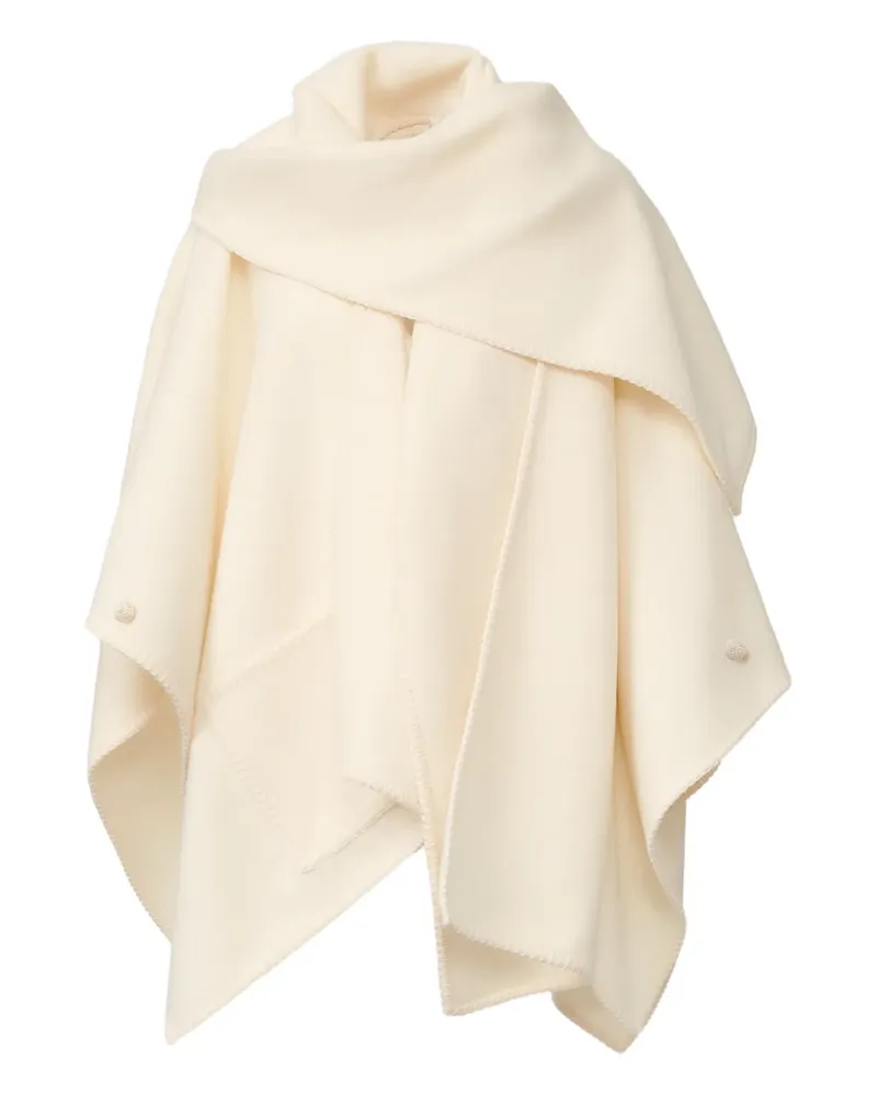 Fabiana Filippi Drapiertes Cape mit Tasche - Weiß Weiß