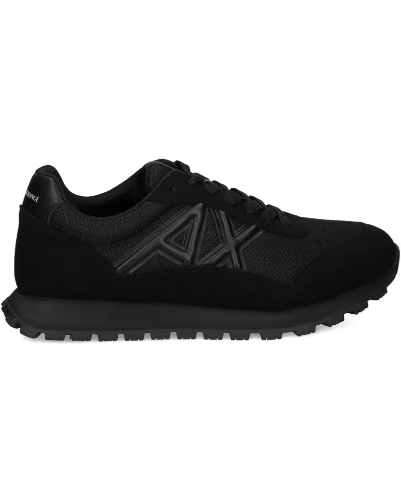 Armani Exchange Mesh-Sneakers mit Logo-Detail - Schwarz Schwarz