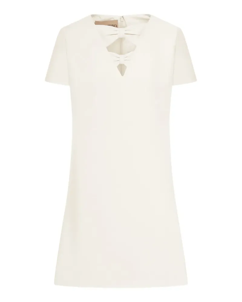 Valentino Garavani bow V-neck mini dress - Nude Nude