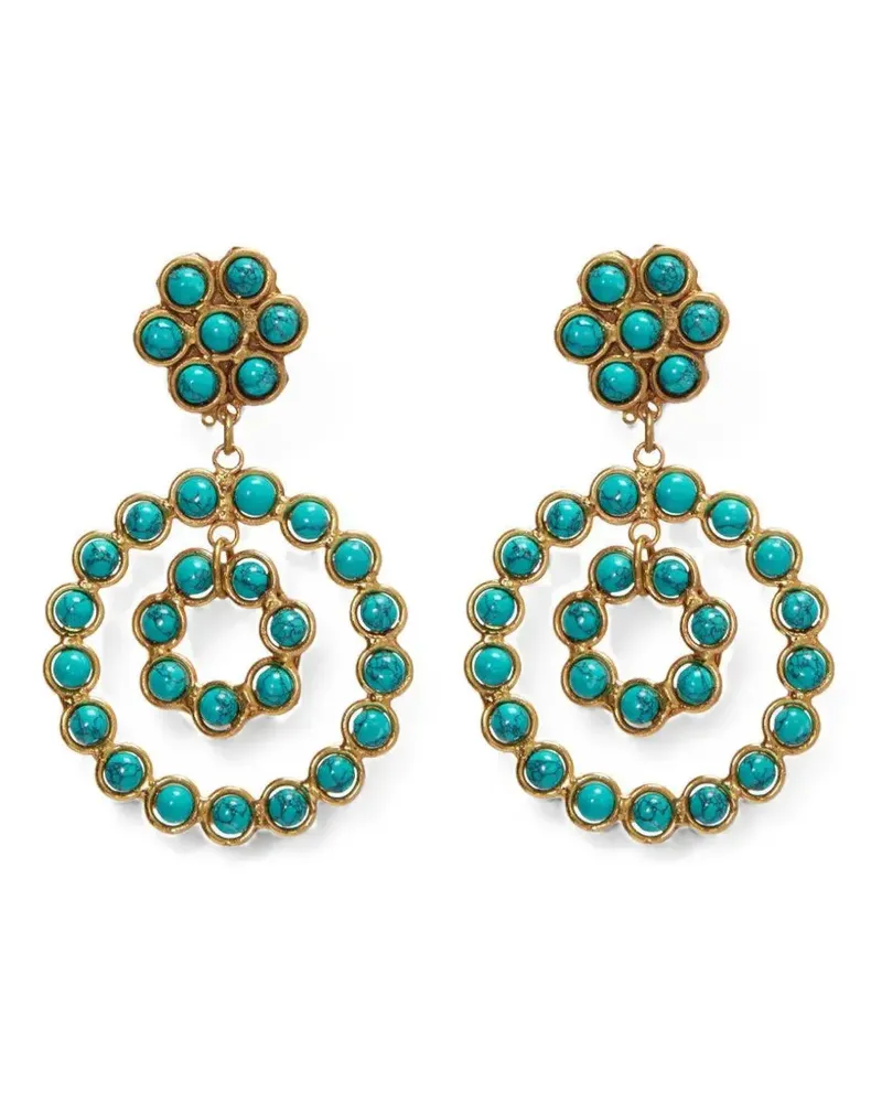 Sylvia Toledano Happy Flower malachite earrings - Blau Blau