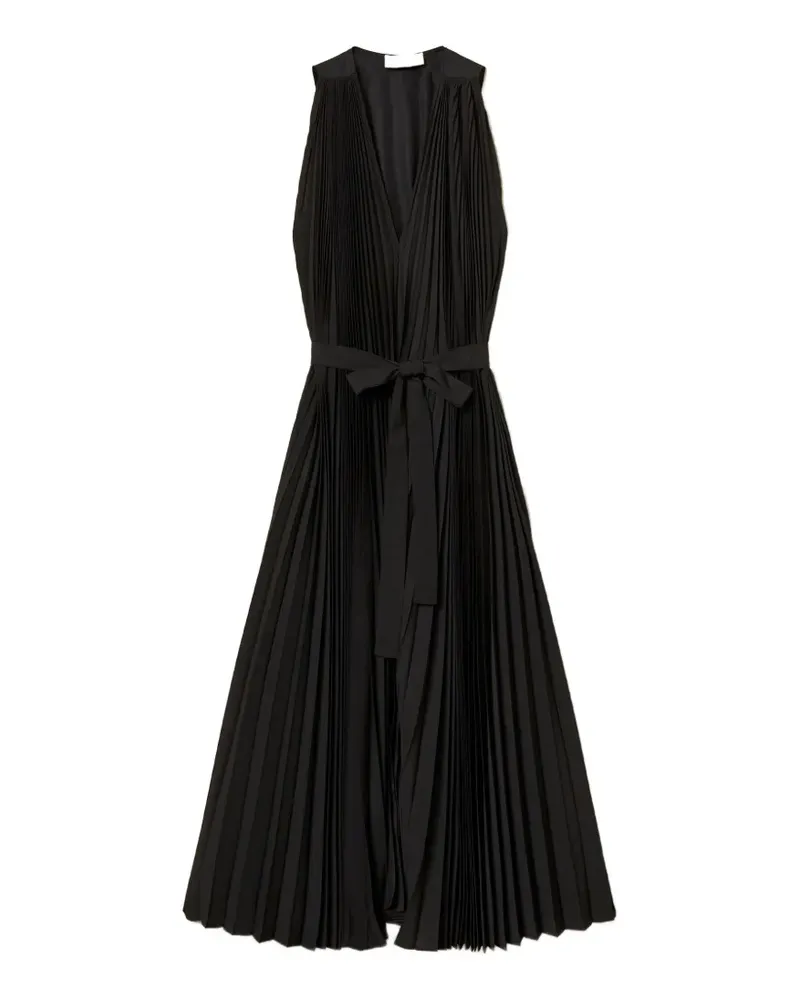 Twin-Set Midikleid mit Falten - Schwarz Schwarz