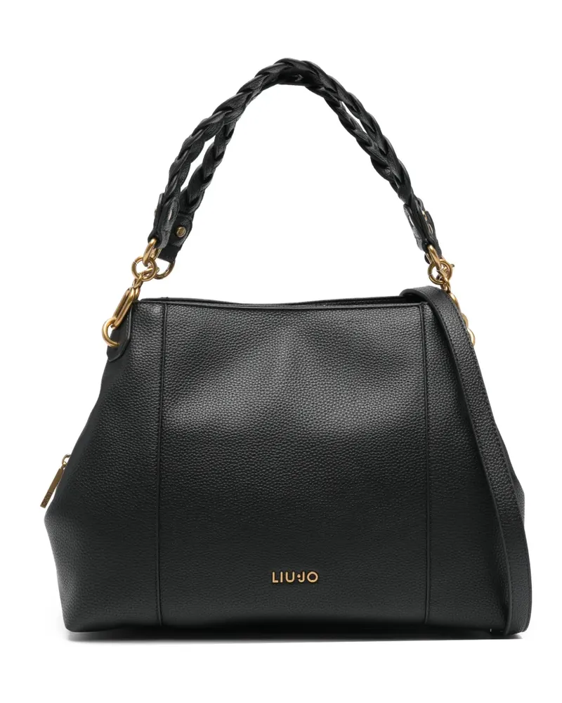 Liu Jo Mittelgroße Tote Bag mit geflochtenem Henkel - Schwarz Schwarz