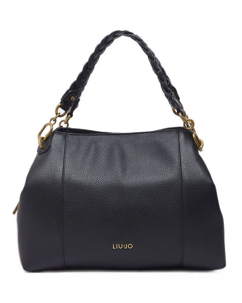 Liu Jo Mittelgroße Tote Bag mit geflochtenem Henkel - Schwarz Schwarz