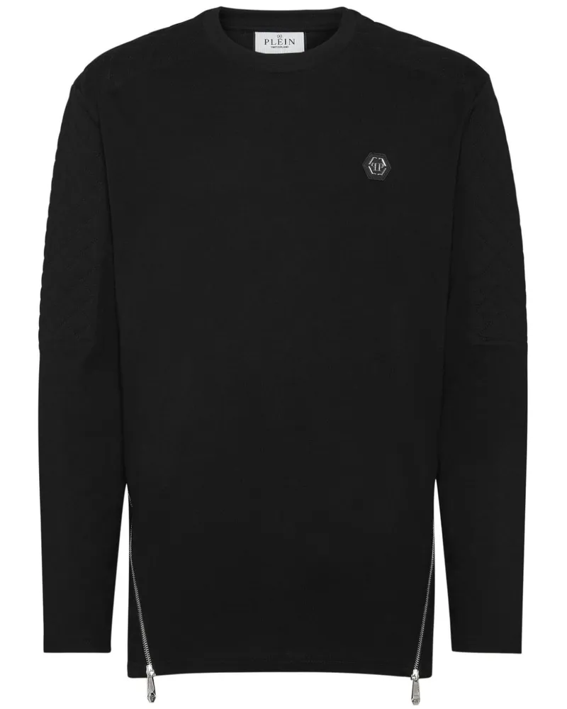 Philipp Plein T-Shirt mit Logo-Niete - Schwarz Schwarz