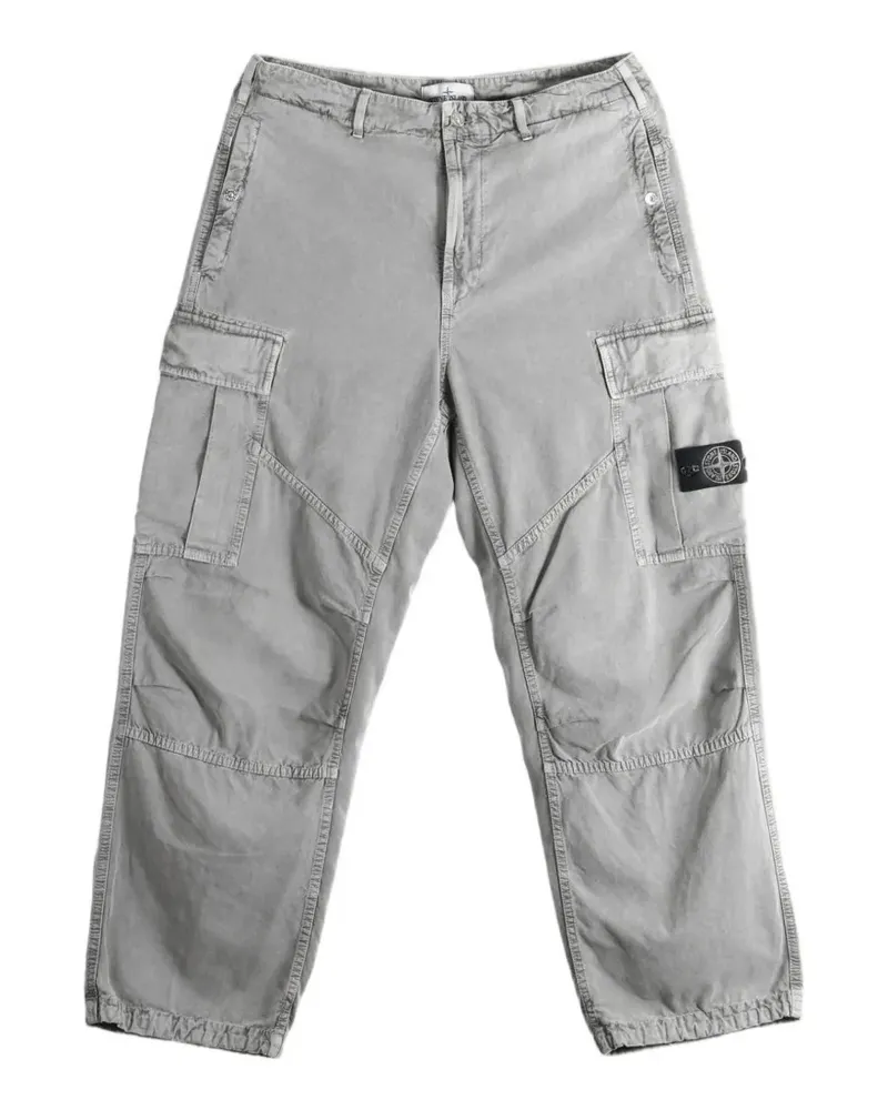 Stone Island 3100038 Panama Cargohose mit lockerem Schnitt und Kordelzug - Grau Grau