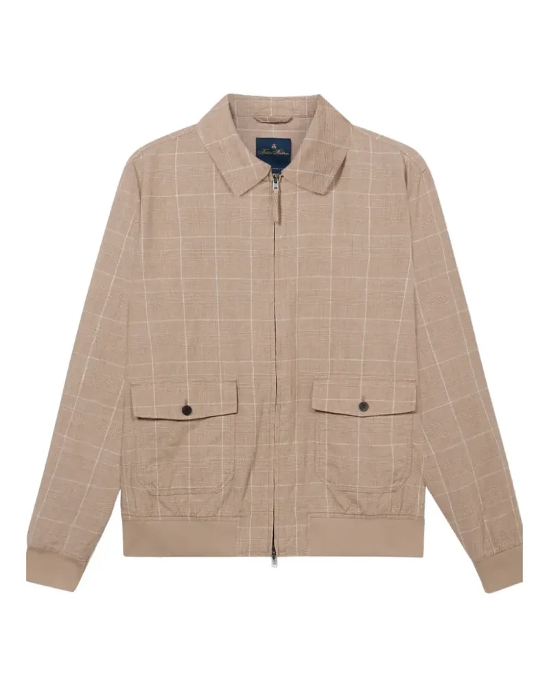 Brooks Brothers Karierte Bomberjacke - Nude Nude