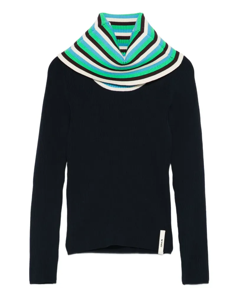 SUNNEI folded striped long-sleeve sweater - Blau Blau