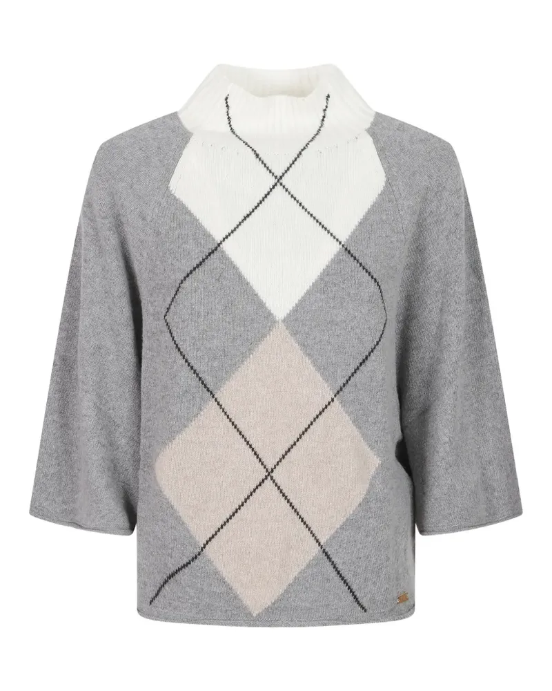 Fay argyle-knit high-neck sweater - Grau Grau