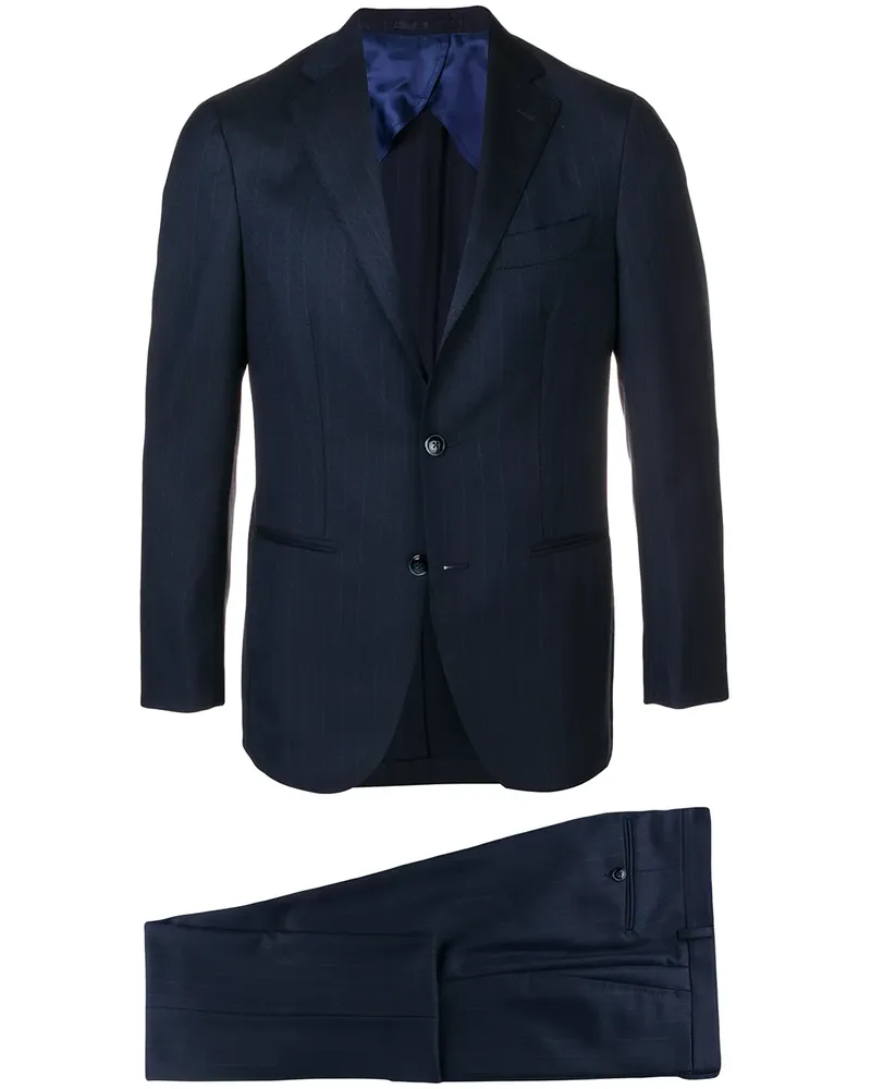 BARBA Anzug mit Nadelstreifenmuster - Blau Blau