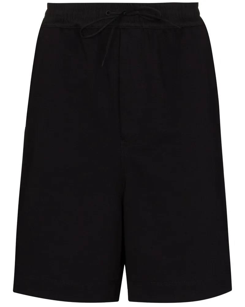 Y-3 Frottee-Shorts mit 3 Streifen Schwarz