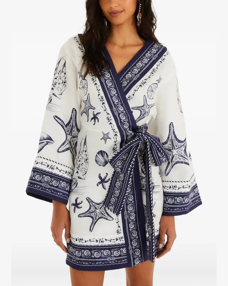 FARM Rio Coast Scarf wrap mini dress - Weiß Weiß