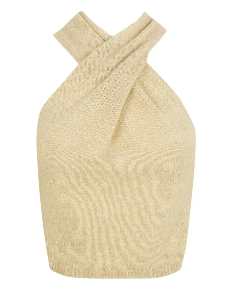 Cortana Lux halterneck top - Nude Nude