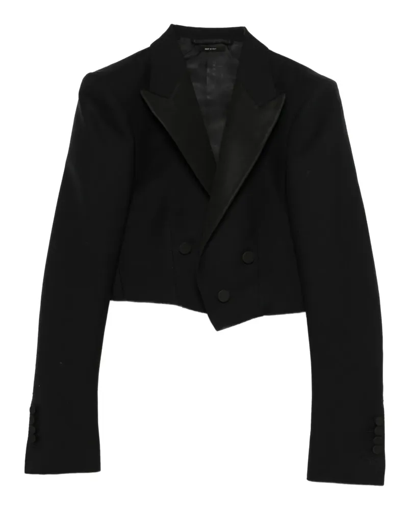 Tom Ford Doppelreihiger Cropped-Blazer - Schwarz Schwarz