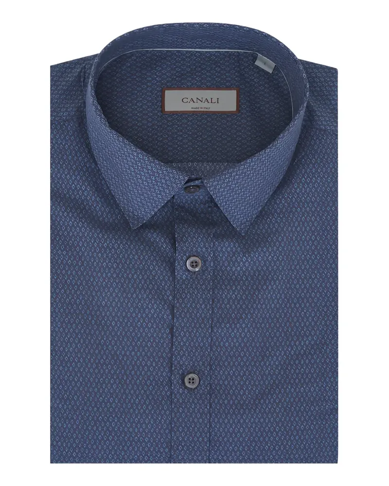 Canali Hemd mit Rautenmuster - Blau Blau