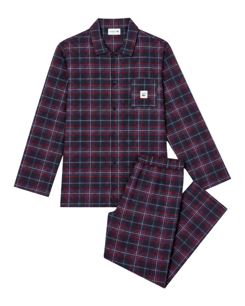 Lacoste check-print pyjamas - Blau Blau