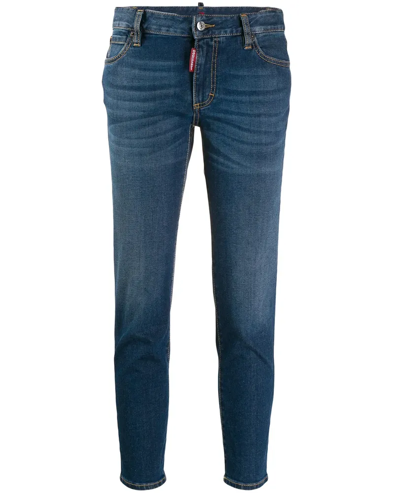 Dsquared2 Cropped-Jeans mit Logo - Blau Blau