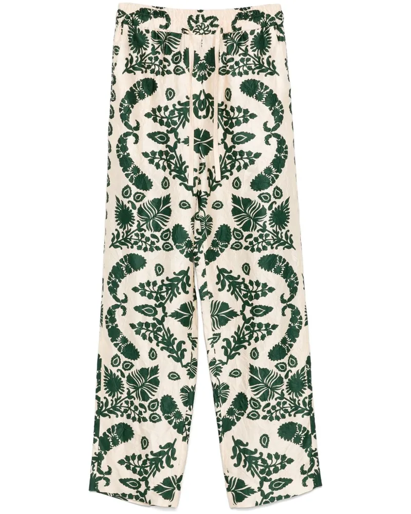 Sandro Hose mit Blumen-Print - Nude Nude