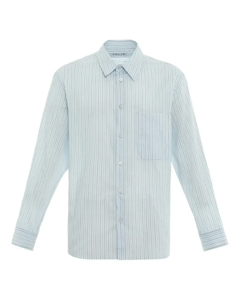 SOLID HOMME Gestreiftes Hemd - Blau Blau