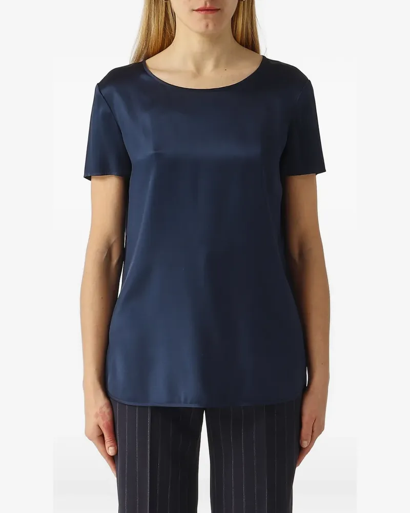 Max Mara Cortona T-Shirt mit Satin-Finish - Blau Blau