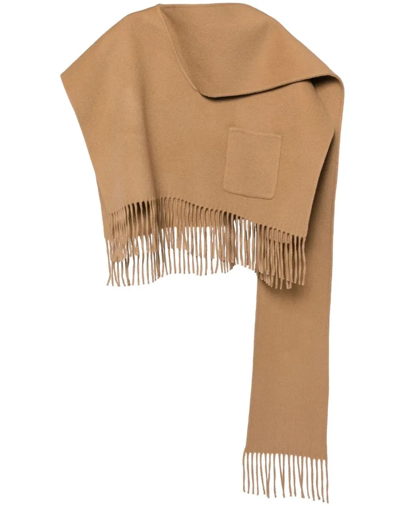 GOEN.J Poncho mit Fransen - Nude Nude