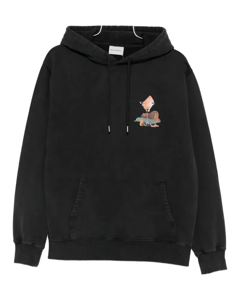 Drôle de Monsieur Glass Lion drawstring hoodie - Schwarz Schwarz