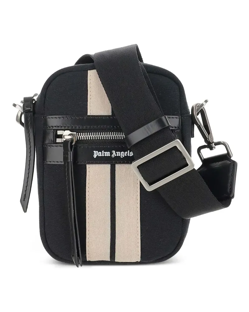 Palm Angels Schultertasche mit Logo-Print - Schwarz Schwarz