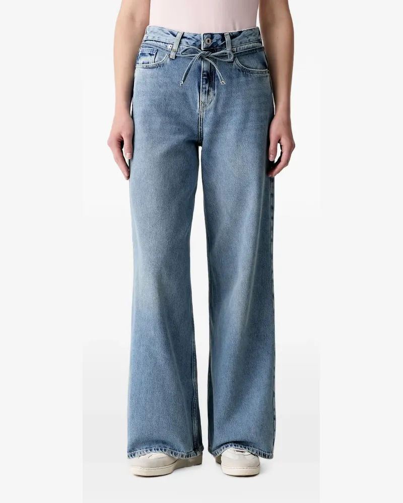 Karl Lagerfeld tie-fastening wide-leg jeans - Blau Blau