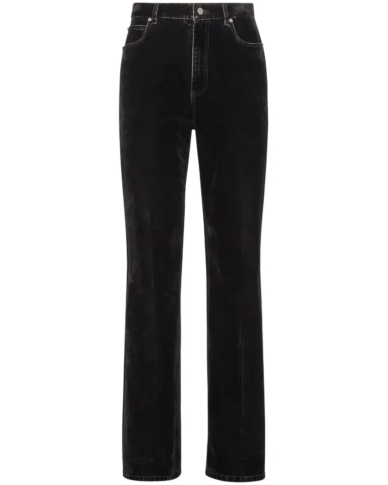 Ferragamo Gerade Hose mit Logo-Patch - Schwarz Schwarz
