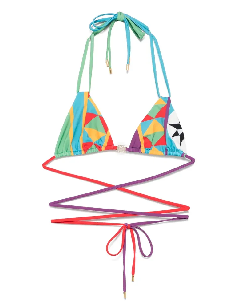 Loewe x Paula Ibiza Bikinioberteil mit geometrischem Print - Rot Rot