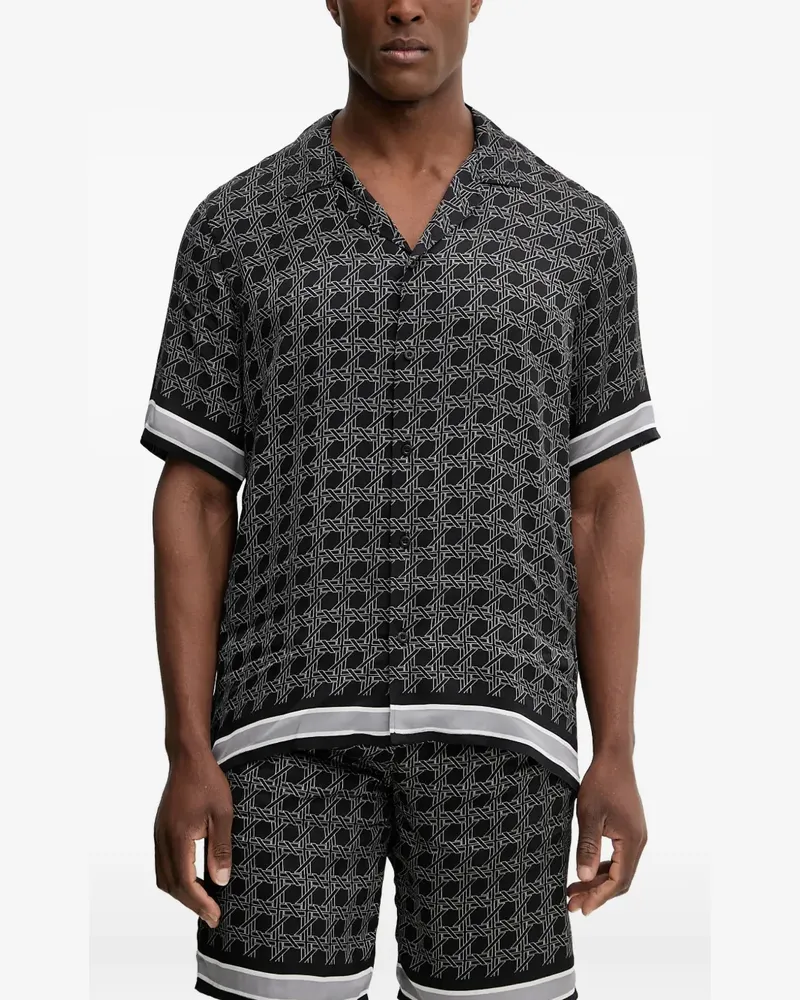 Karl Lagerfeld Gemustertes Hemd - Schwarz Schwarz