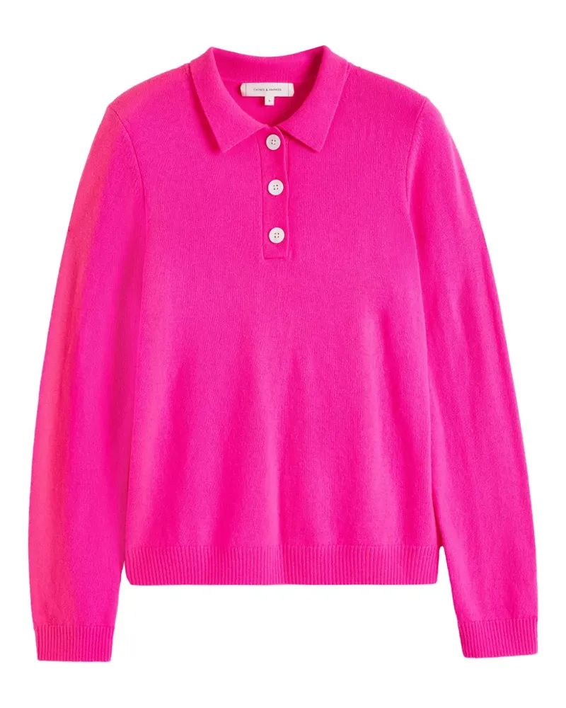 Chinti & Parker Langärmeliges Poloshirt - Rosa Rosa