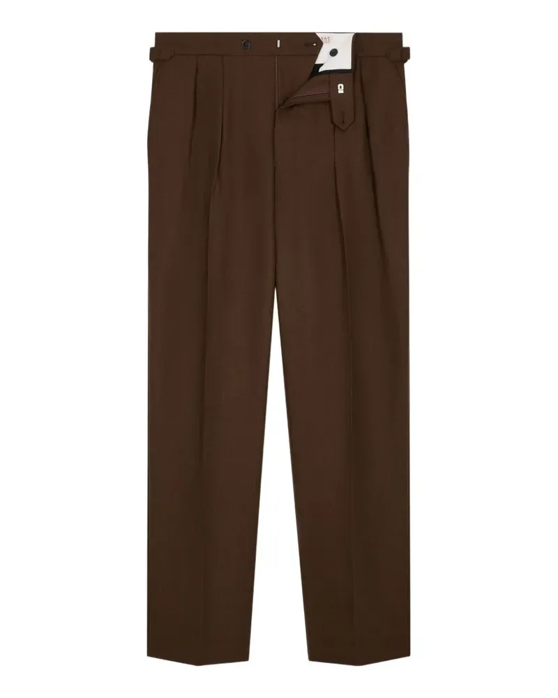 FURSAC Wide-Leg-Hose mit Bundfalten - Braun Braun