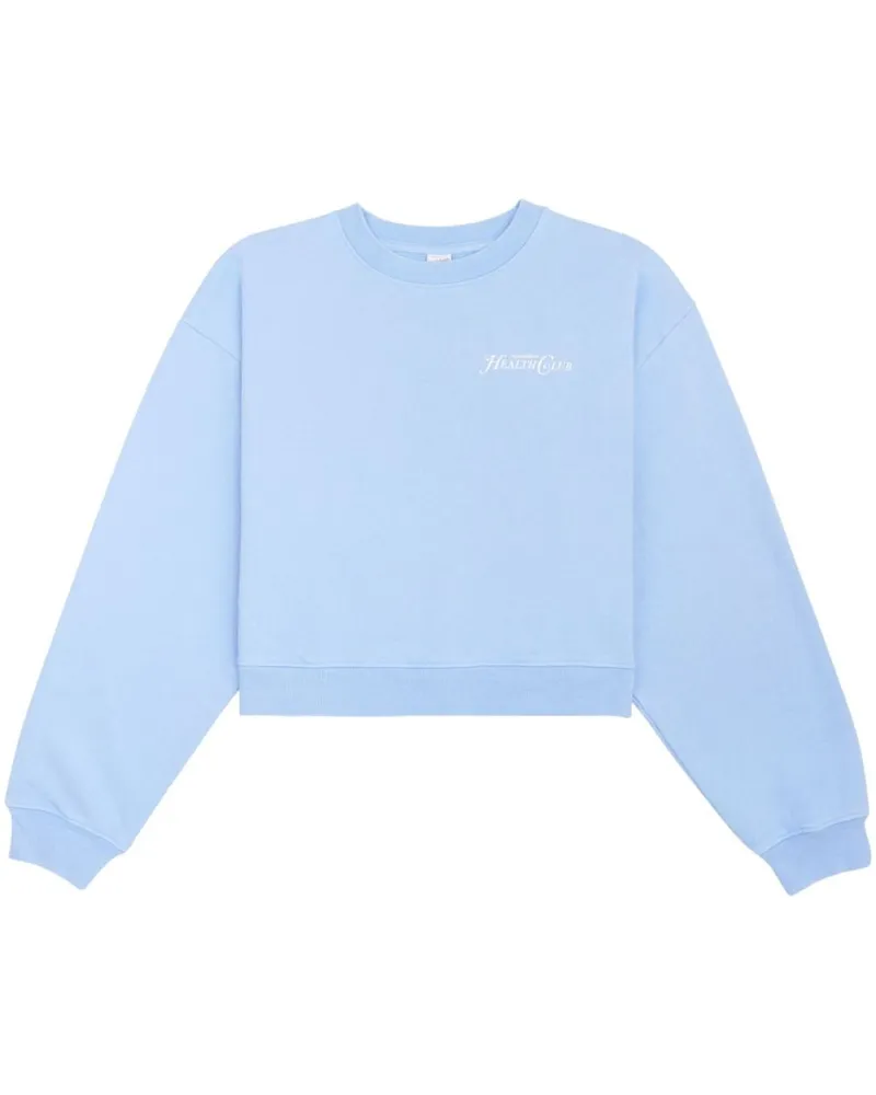 SPORTY & RICH Cropped-Sweatshirt mit Logo-Print - Blau Blau