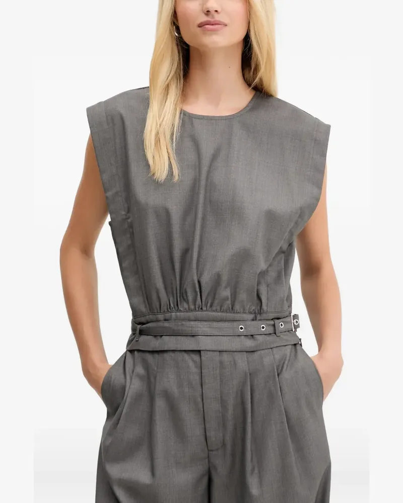 Gestuz GZeffy Bluse mit Gürtel - Grau Grau