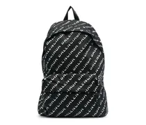 Rucksack mit Logo-Print - Schwarz