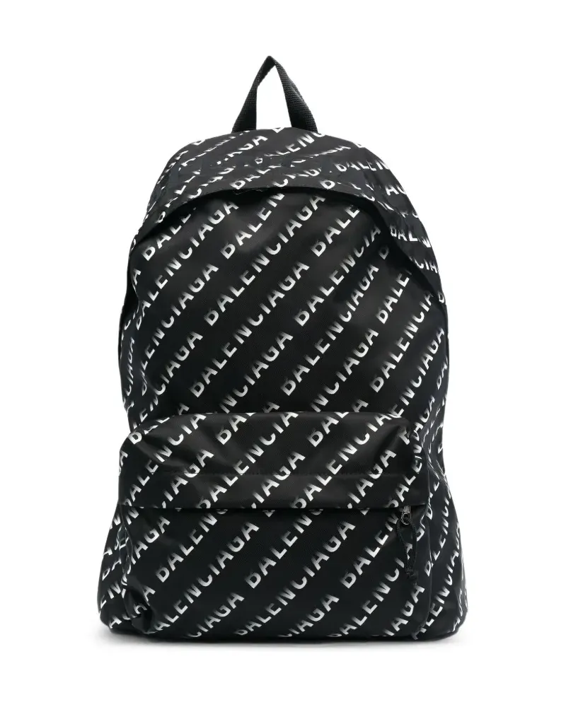Balenciaga logo-print zipped backpack - Schwarz Schwarz