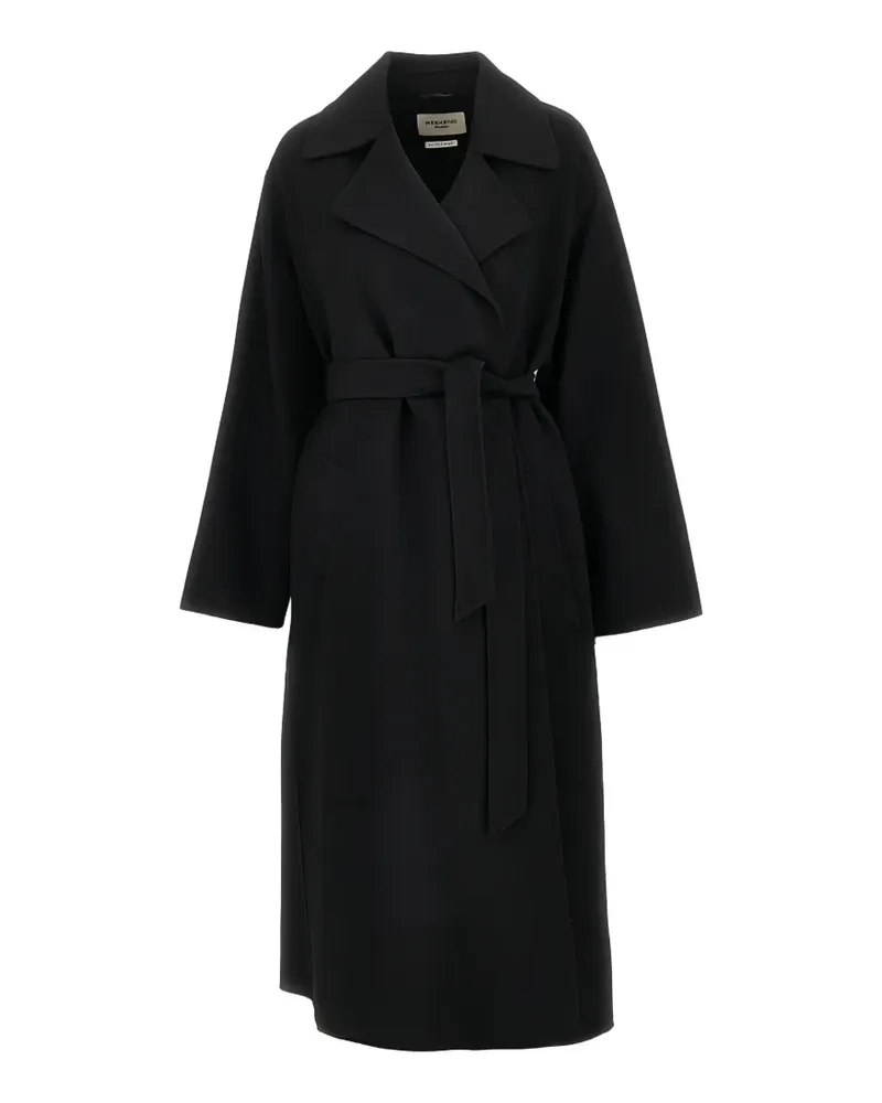 Max Mara Gewickelter Mantel mit Gürtel - Schwarz Schwarz