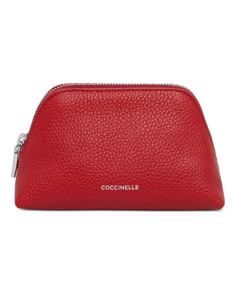 Coccinelle small Helga grained leather make-up bag - Rot Rot