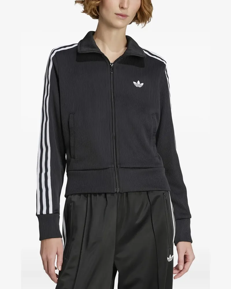 adidas Gestreifte Sportjacke - Schwarz Schwarz