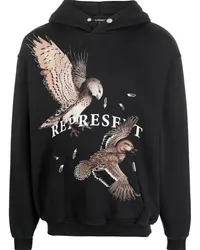 REPRESENT Hoodie mit grafischem Print Schwarz