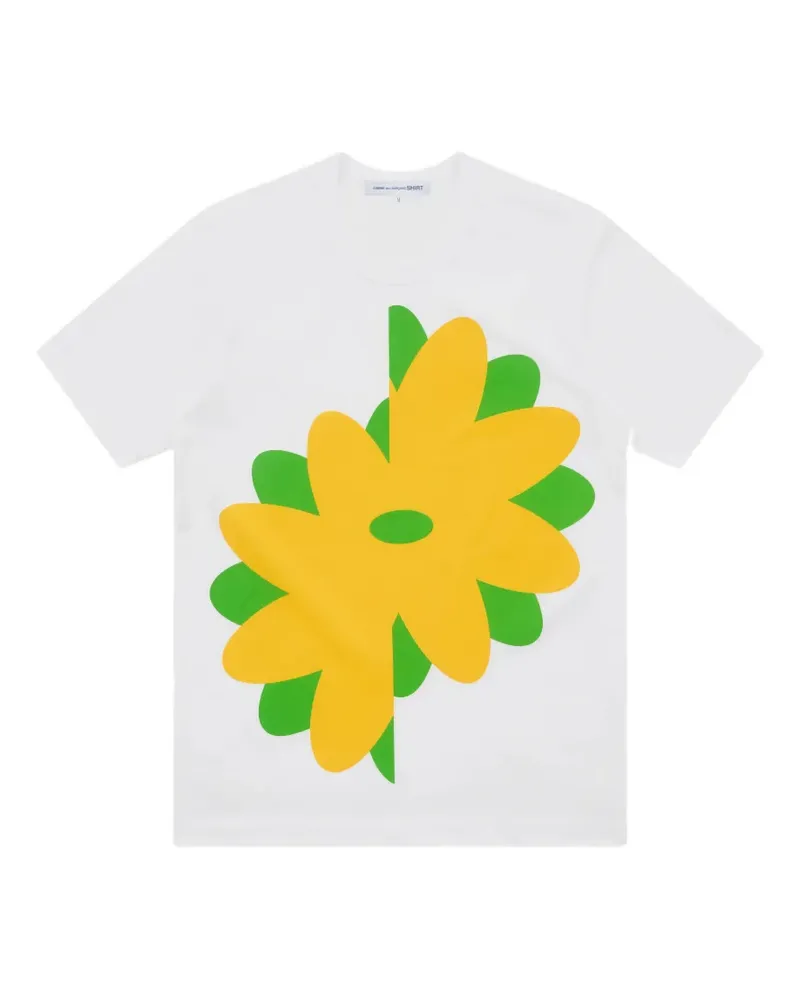 Comme des Garçons floral-print T-shirt - Weiß Weiß