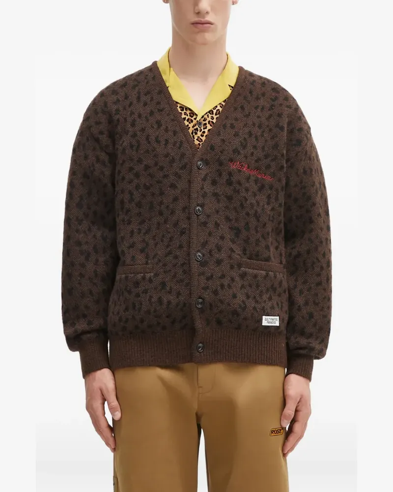 Wacko Maria Cardigan mit Leoparden-Print - Braun Braun