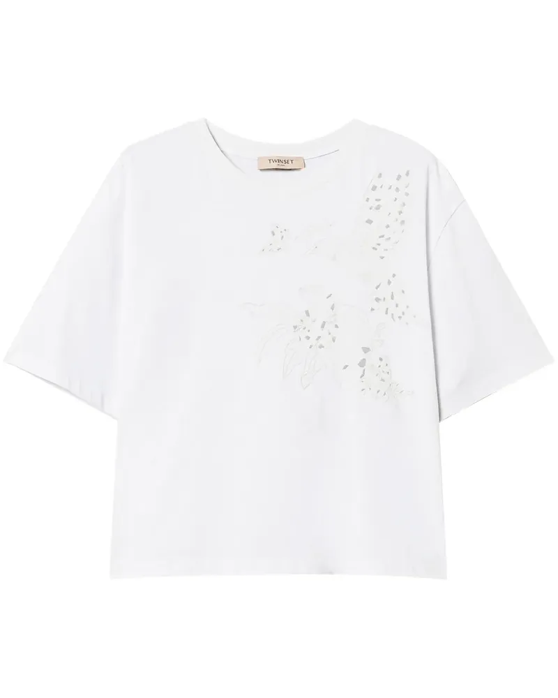 Twin-Set T-Shirt mit Stickerei - Weiß Weiß