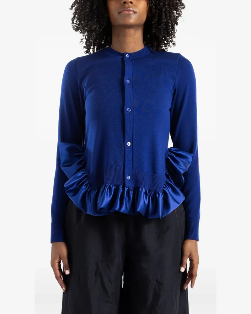 Noir Kei Ninomiya ruffled wool cardigan - Blau Blau