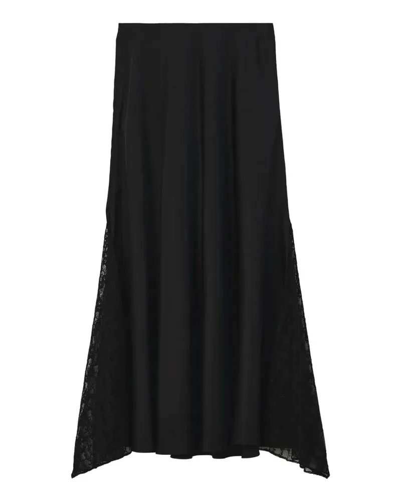 Tout a Coup lace-insert asymmetric skirt - Schwarz Schwarz