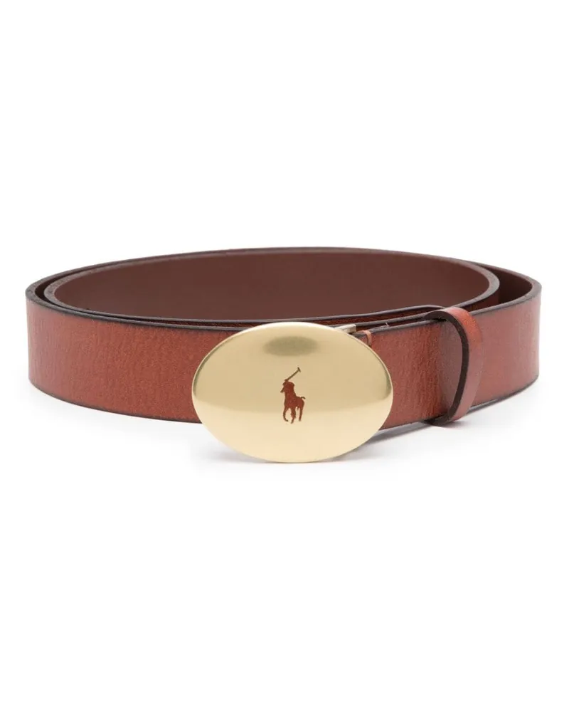 Ralph Lauren Gürtel mit Logo-Schild - Braun Braun
