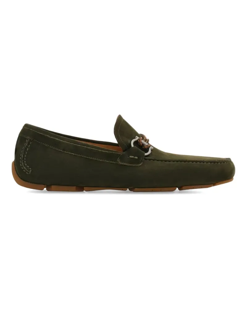 Ferragamo Gancini Loafer mit gewebtem Riemen - Grün Grün
