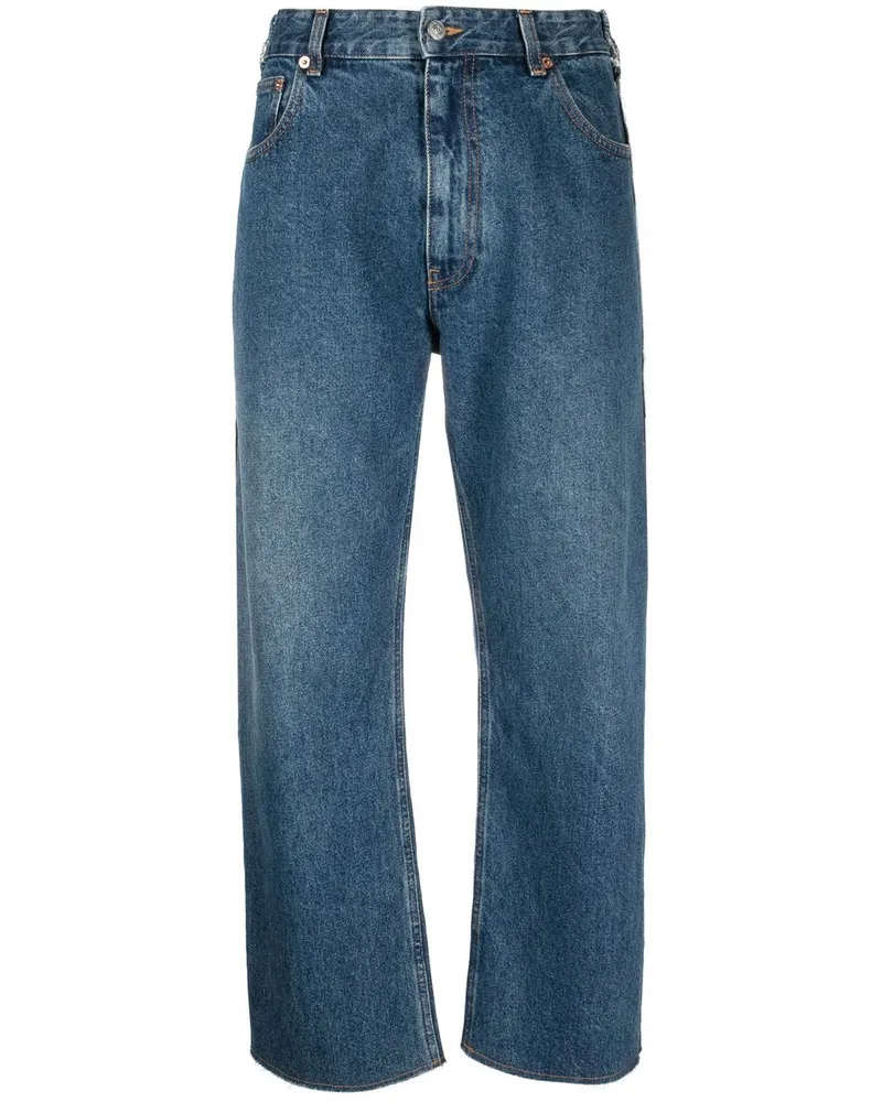 Maison Margiela Weite High-Waist-Jeans Blau