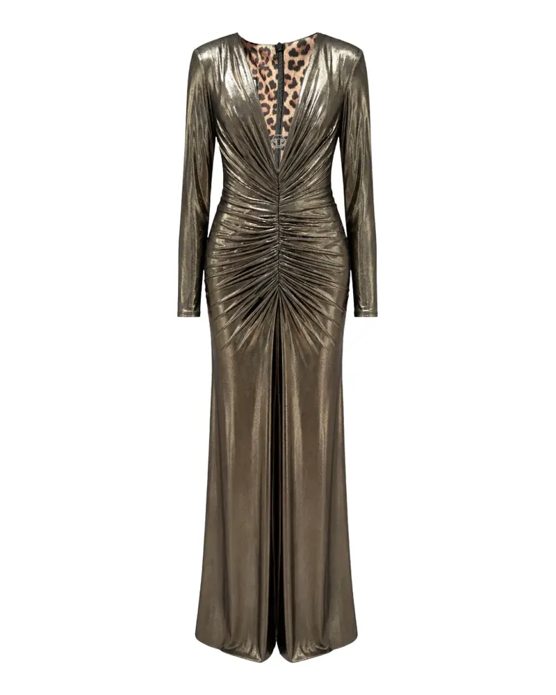 Philipp Plein Langes Kleid mit Glanzoptik - Gold Gold