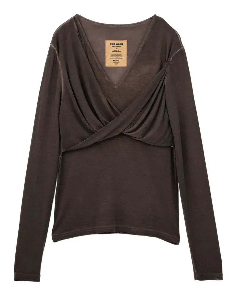 Uma Wang Langarmshirt mit Twist - Braun Braun
